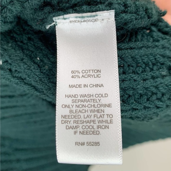 Express Turtleneck Knit Sweater Teal Forest Hunter Green Holiday Party Winter - Picture 6 of 6